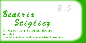 beatrix stiglicz business card